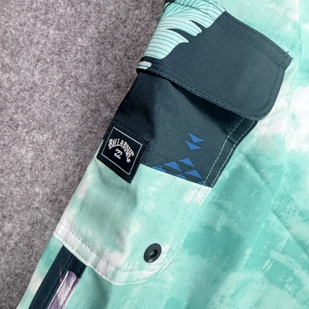 Billabong Recycler 73 Pro Board Shorts Mint Tie Dye Floral ABYBS00114 Mens 31